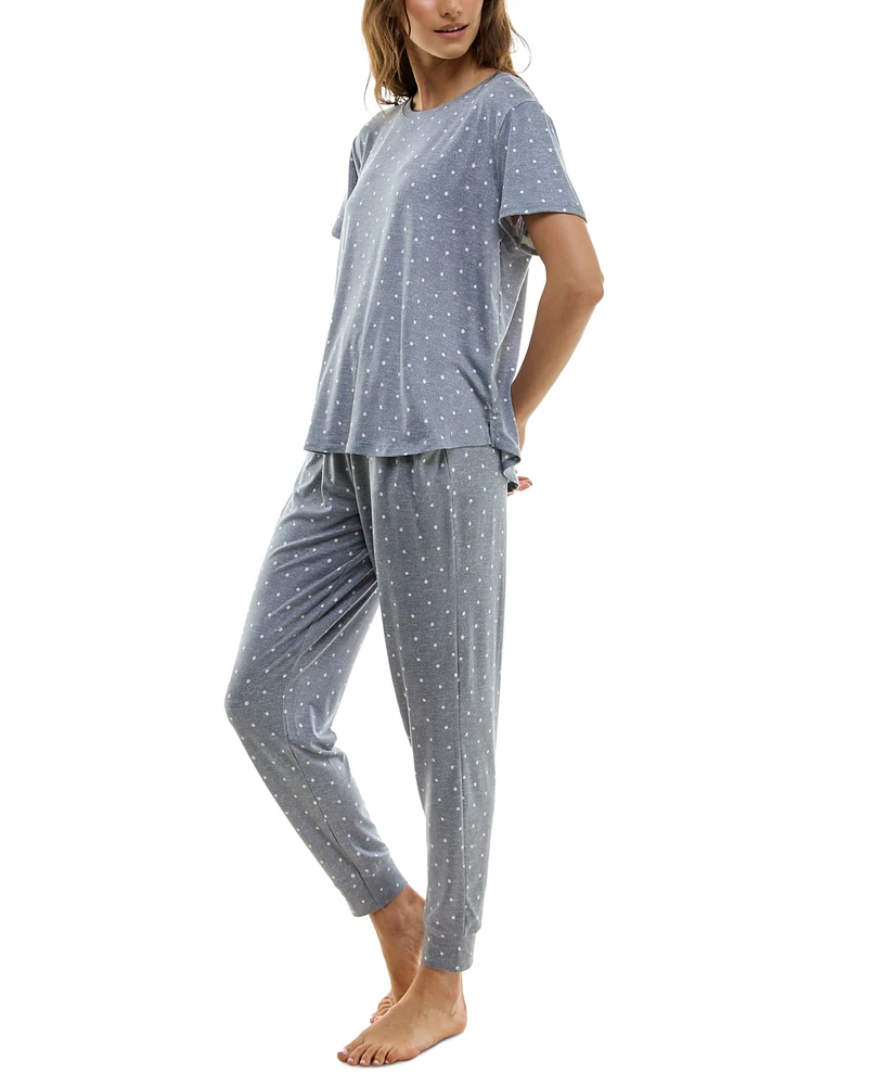 Jaclyn Intimates Women's 2-Pc. Printed Jogger Pajamas Set