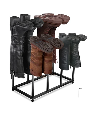 Yescom 4 Pair Boot Rack Black Metal Free Standing Shoe Storage Organizer Closet Shelf Holds 4 Pairs for Tall Boot, Rain Boot, Knee-High Maintain Boot