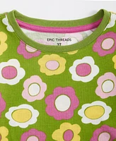 Epic Threads Toddler Girls Wonky Floral Printed Long-Sleeve T-Shirt, Created for Macy's