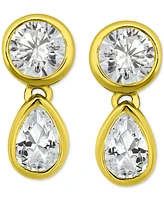 Giani Bernini Cubic Zirconia Round & Pear Drop Earrings in 18k Gold-Plated Sterling Silver, Created for Macy's