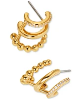 Ajoa by Nadri 18k Gold-Plated Pave Triple-Row Illusion Hoop Earrings