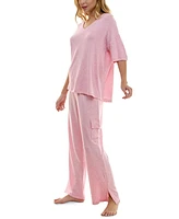 Roudelain Women's 2-Pc. Short-Sleeve Cargo Pajamas Set