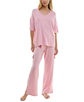 Roudelain Women's 2-Pc. Short-Sleeve Cargo Pajamas Set