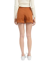 En Saison Women's Ellen Cotton High-Rise Cuffed Shorts