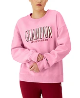 Champion Women's Long-Sleeve Crewneck Logo Sweatshirt