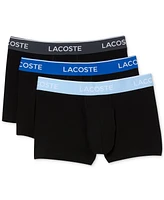 Lacoste Men's 3-Pack Regular-Fit Logo Waistband Trunk Underwear