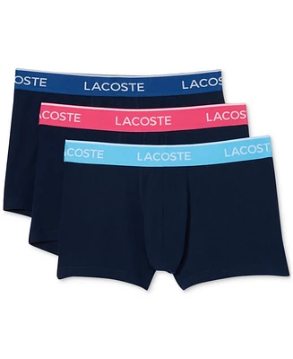 Lacoste Men's 3-Pack Regular-Fit Logo Waistband Trunk Underwear