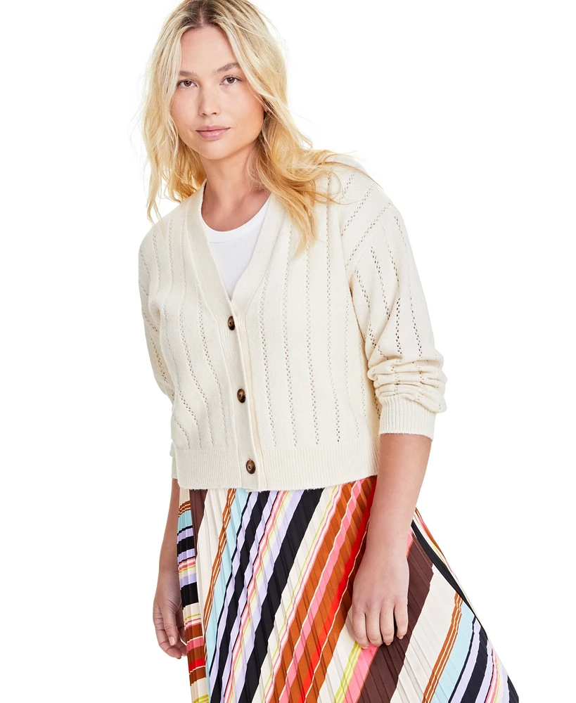 On 34th Women's Pointelle-Stitch Cardigan, Created for Macy's