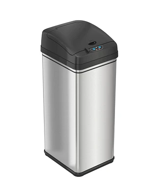 iTouchless Stainless Steel Sensor Trash Can with AbsorbX Odor Filter 13 Gallon Silver