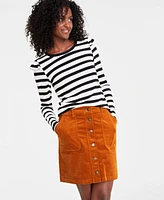 On 34th Women's Corduroy Button Mini Skirt, Created for Macy's