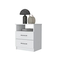 Fm Furniture Oklahoma Nightstand,Two Drawers, One Shelf