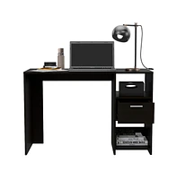 Fm Furniture Arlington Computer Desk with 2-Open Storage Shelves and Drawer with Handle