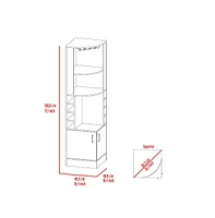 Fm Furniture Seattle Bar Cabinet, Eight Bottle Cubbies, Two Large Open Shelves