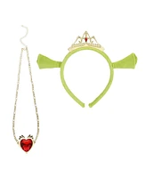 Shrek Fiona Ogre Crown Ears Headband and Heart Necklace Set