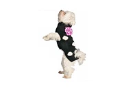 Chilly Dog Black Polka Dot Flower Dog Sweater