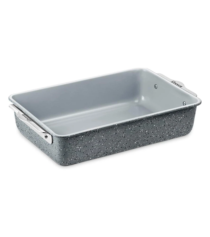 Bakken- Swiss Enhance Your Cooking Experience with our Blue Roaster Pan - Aluminized Steel with Ceramic Non-Stick Coating, Pfoa & Pfas Free. Non