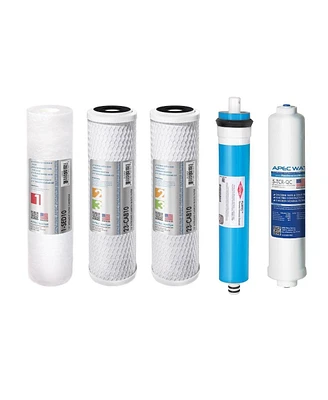 Apec Water Systems Apec Ro Replacement Filters Complete Filter Set for Ultimate Ro-90 and Ro-perm Models With 1/4"D Tubing (Stages 1-5)