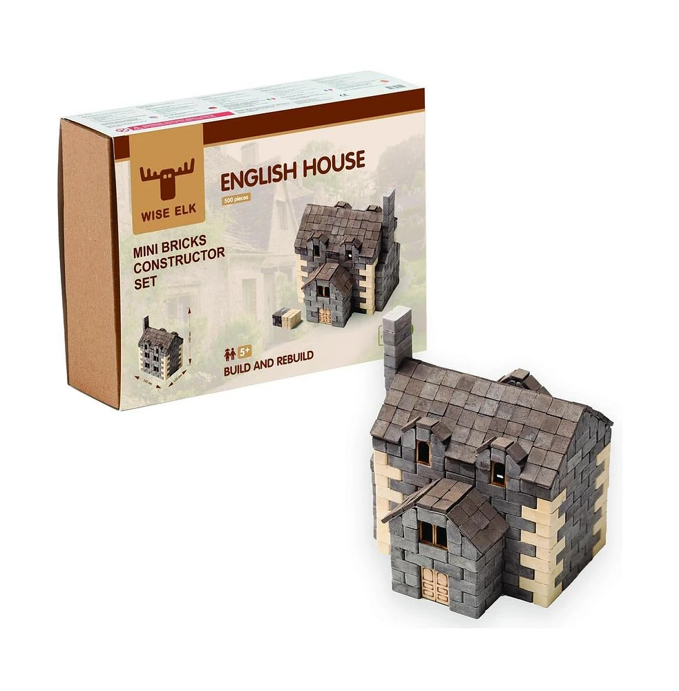 Wise Elk Mini Bricks Construction Set - English House - Assorted Pre