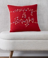 Holiday Lane Merry & Bright Decorative Pillow, 18" x 18", Created for Macy's