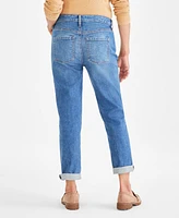 Style & Co Petite Mid-Rise Cuffed Girlfriend Jeans, Exclusively at Macy's