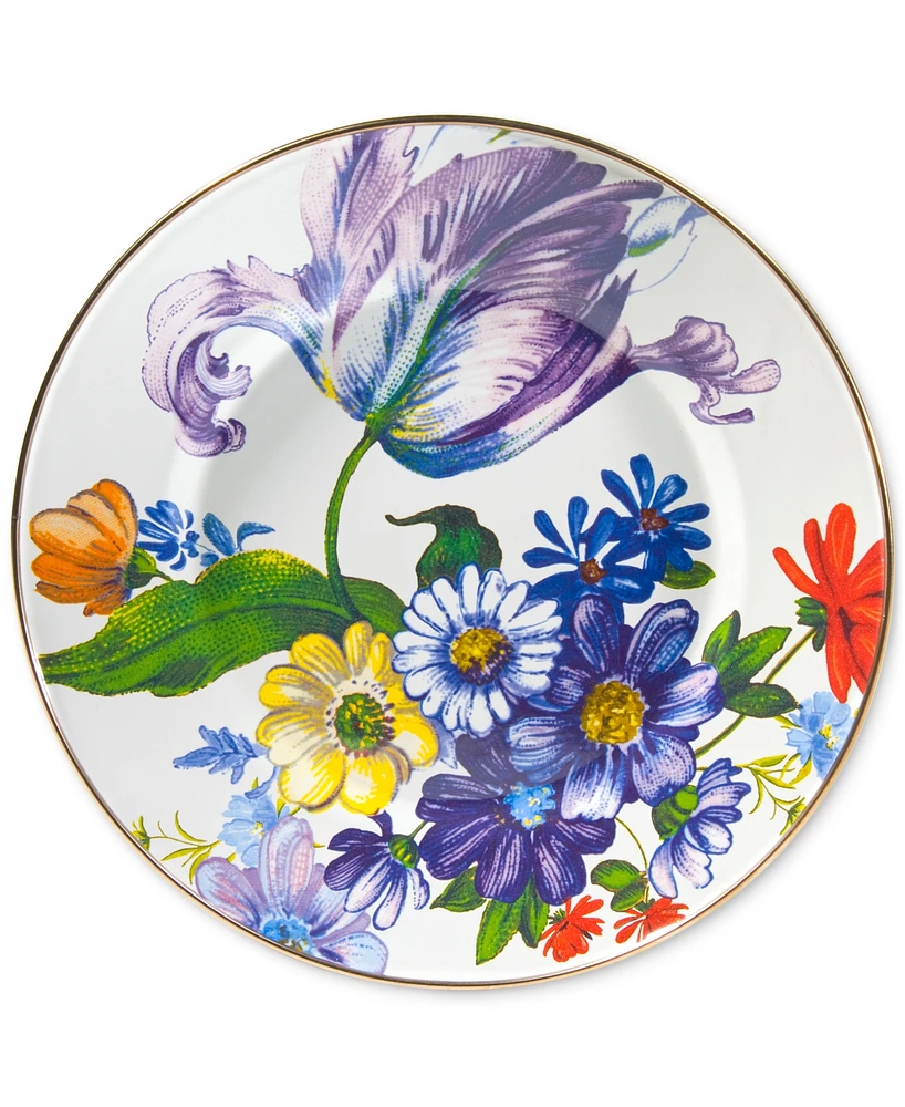 Mackenzie-Childs White Flower Market Dinner Plate