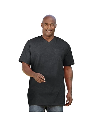 KingSize Big & Tall Shrink-Less Lightweight V-Neck Pocket T-Shirt