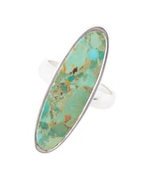 Barse Pueblo Genuine Turquoise Sterling Silver Oval Ring