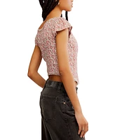 Free People Women's Faye Floral-Print Ruched Top