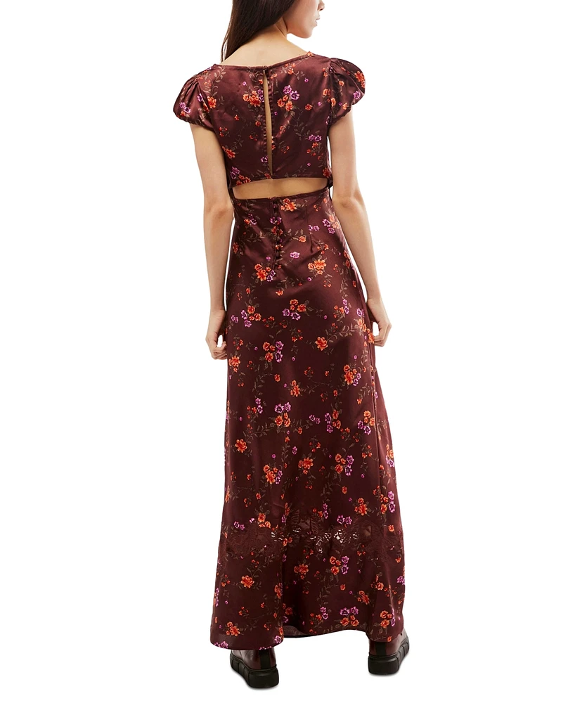 Free People Women's Butterfly Babe Cap-Sleeve Midi Dress