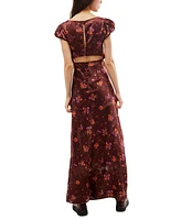 Free People Women's Butterfly Babe Cap-Sleeve Midi Dress