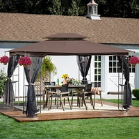 Streamdale Furniture 13 X 10 Outdoor Patio Gazebo Canopy Tent With Ventilated Double Roof And Mosquito Net