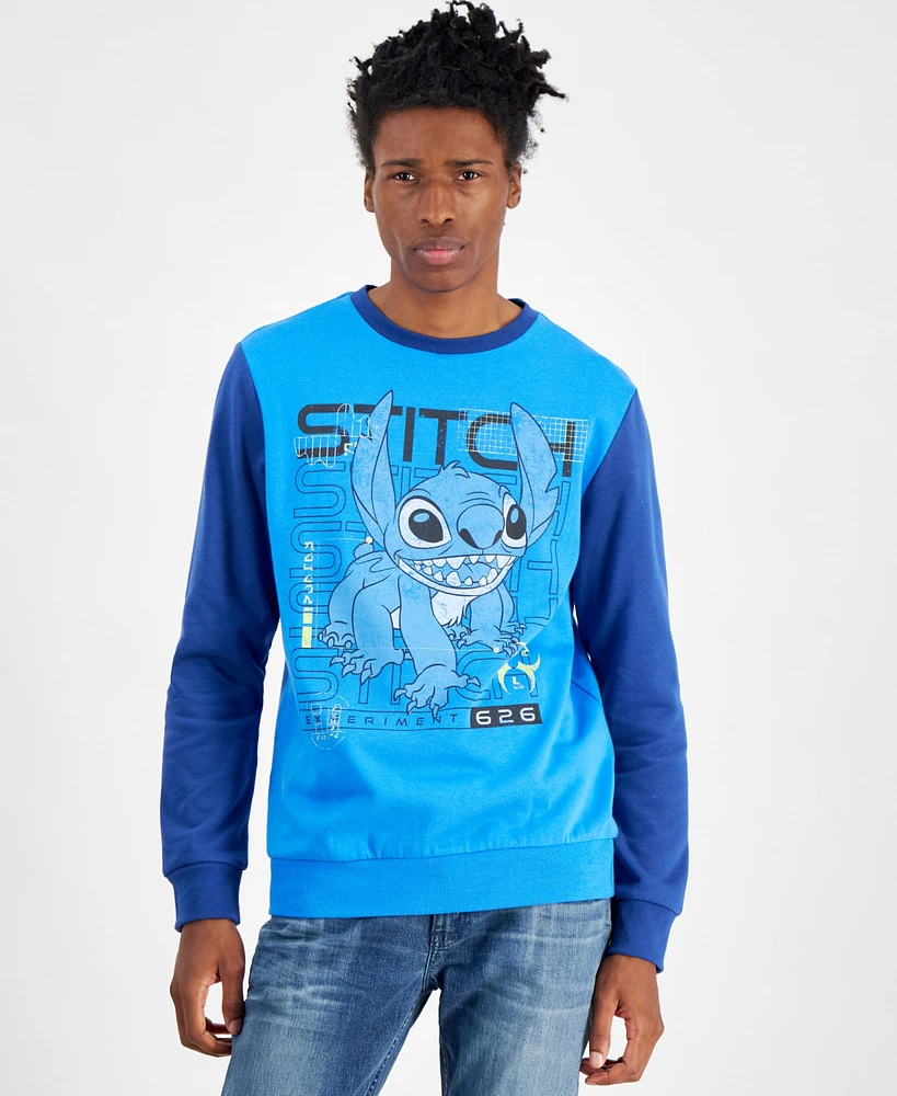 Hybrid Men's Lilo & Stitch Experiment 626 Regular-Fit Printed Fleece Sweatshirt