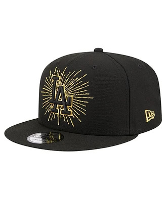 New Era Men's Black Los Angeles Dodgers Metallic Logo 9FIFTY Snapback Hat