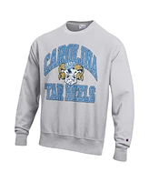 Champion Men's Heather Gray North Carolina Tar Heels Vault Late Night Reverse Weave Pullover Sweatshirt