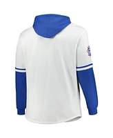 '47 Brand Men's White/Royal Los Angeles Dodgers Big Tall Trifecta Shortstop Pullover Hoodie