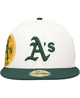 New Era Men's White/Green Oakland Athletics Major Sidepatch 59FIFTY Fitted Hat