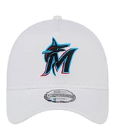 New Era Men's White Miami Marlins Tc A-Frame 9FORTY Adjustable Hat