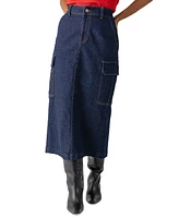 Sanctuary Women's Essential Denim Midi Cargo Skirt