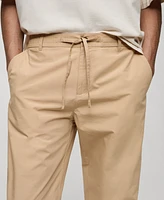 Mango Men's Drawstring Cotton Trousers