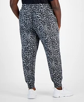 Id Ideology Plus Relaxed Animal-Print Fleece Jogger Sweatpants, Created for Macy's