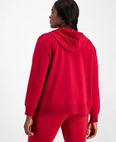 Id Ideology Plus Size Relaxed Full-Zip Fleece Hoodie, Created for Macy's