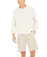 Guess Men's Derik Textured Stitched Hooded Sweater