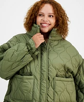 And Now This Trendy Plus Long-Sleeve Quilted Jacket, Created for Macy's