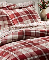 Charter Club Crimson Plaid Flannel Duvet Cover, King, Exclusively at Macy's