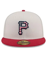 Men's New Era Red Pittsburgh Pirates Fourth of July 59FIFTY Fitted Hat