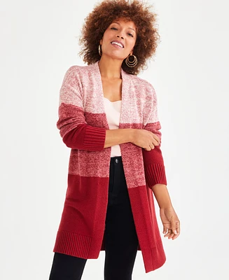 Style & Co Women's Open-Front Colorblocked Cardigan, Created for Macy's