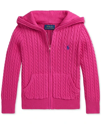 Polo Ralph Lauren Toddler & Little Girls Mini-Cable Cotton Full-Zip Hoodie