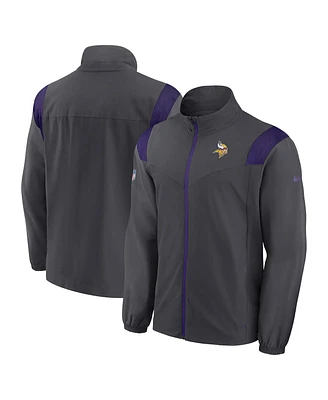 Nike Men's Anthracite Minnesota Vikings Sideline Woven Logo Full-Zip Jacket