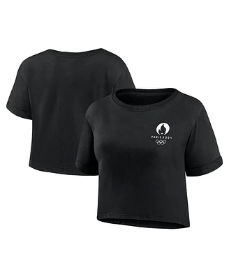 Fanatics Men's and Women's Black Paris 2024 Summer Olympics Static Fashion Cropped T-Shirt