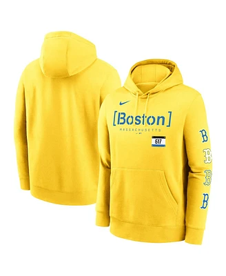 Nike Men's Gold Boston Red Sox City Connect Club Pullover Hoodie